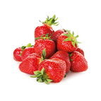 bunch of strawberries isolated on the white background.