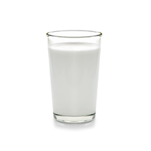 fresh milk in the glass on white background