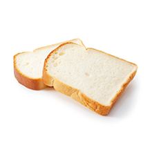 Slice of white bread isolated on white