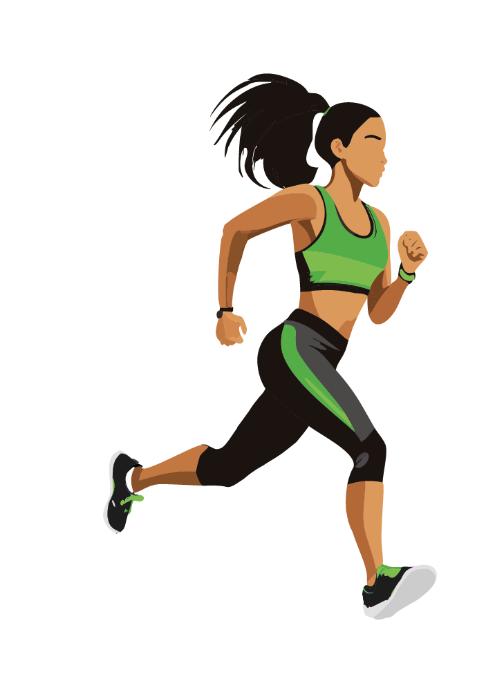 Female athlete running