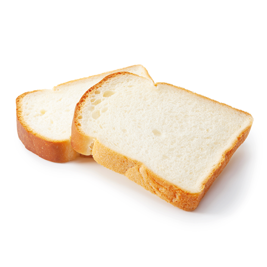 Slice of white bread isolated on white
