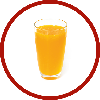 Orange juice on white background