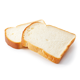 Slice of white bread isolated on white