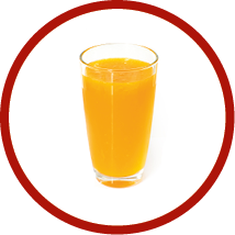 Orange juice on white background