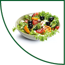 vegetable salad with mozzarella isolated on white background