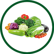 Fresh vegetables isolated on a white background.