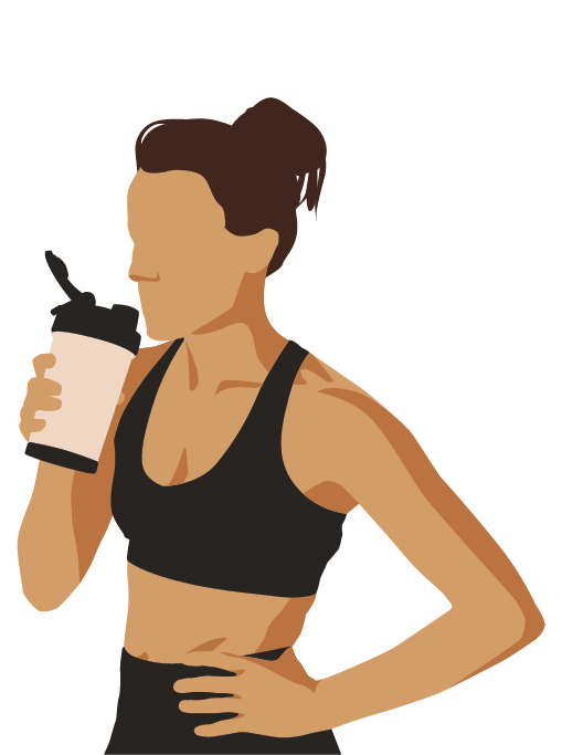 Female athlete drinking