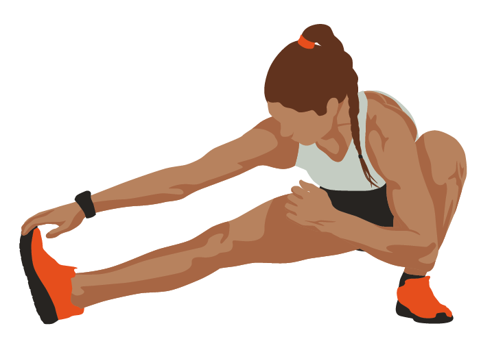 Female athelete stretching hamstrings