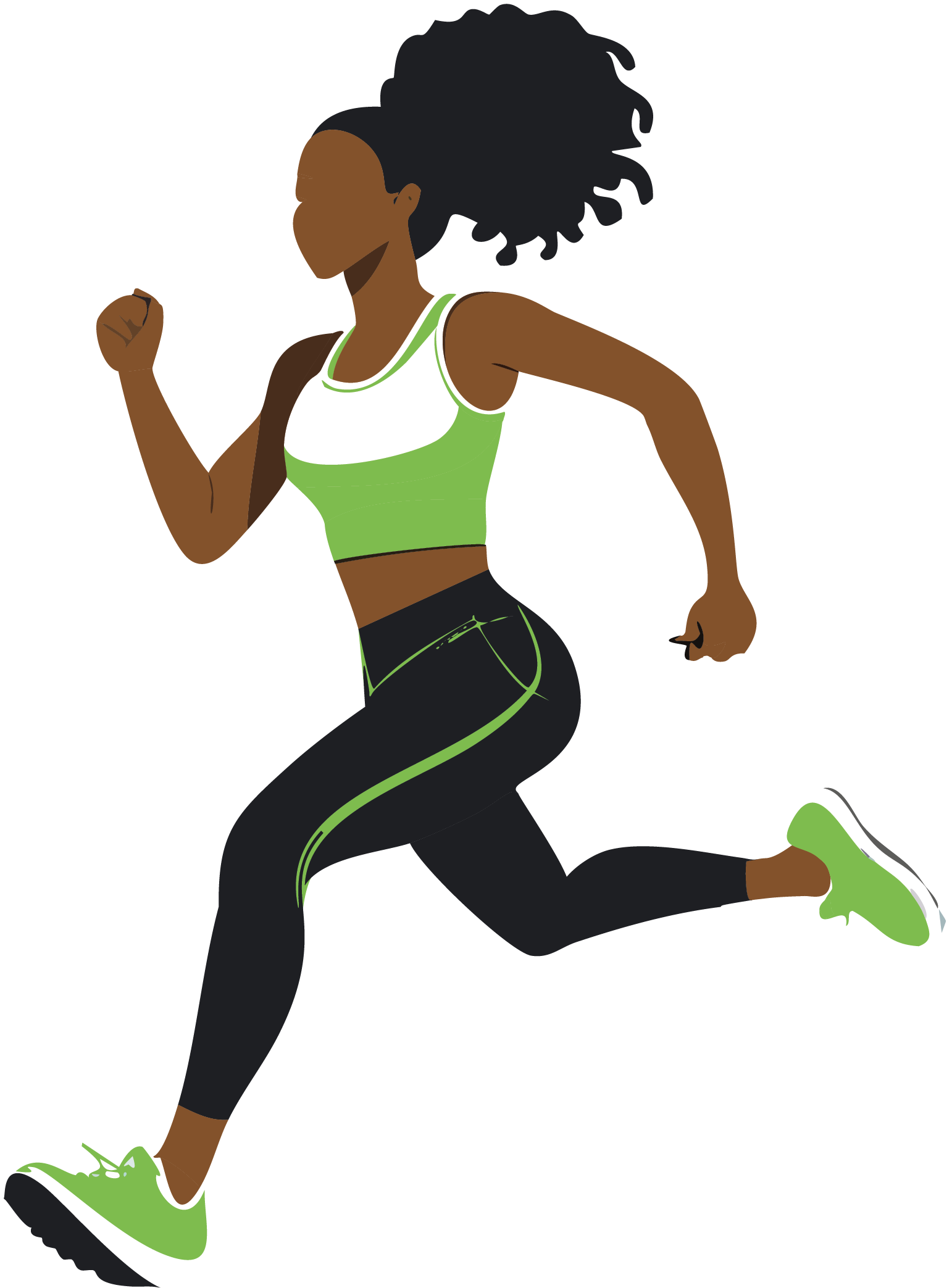 Female athlete sprinting