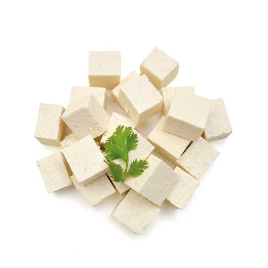 Coseup tofu isolated on white background 