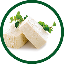 tofu cheese on white background