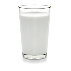 fresh milk in the glass on white background