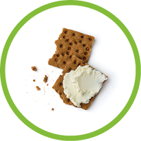 Rye bread with cottage cheese isolated on white background.