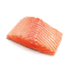 fresh salmon steak on white background