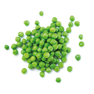 green peas on white background.