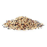 uncooked quinoa isolated on white background