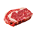 A rib eye steak of marbled grain-fed beef lies on a white background. Isolated.