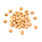 Dried soya beans on white background