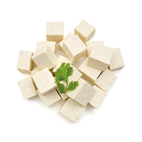 Coseup tofu isolated on white background 