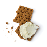 Rye bread with cottage cheese isolated on white background.