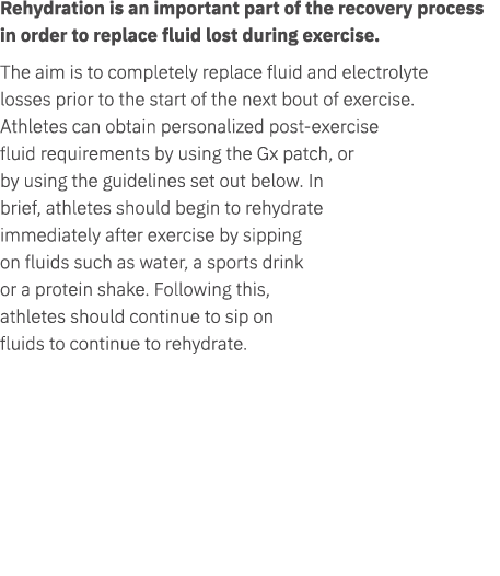 Rehydration is an important part of the recovery process in order to replace fluid lost during exercise. The aim is t...