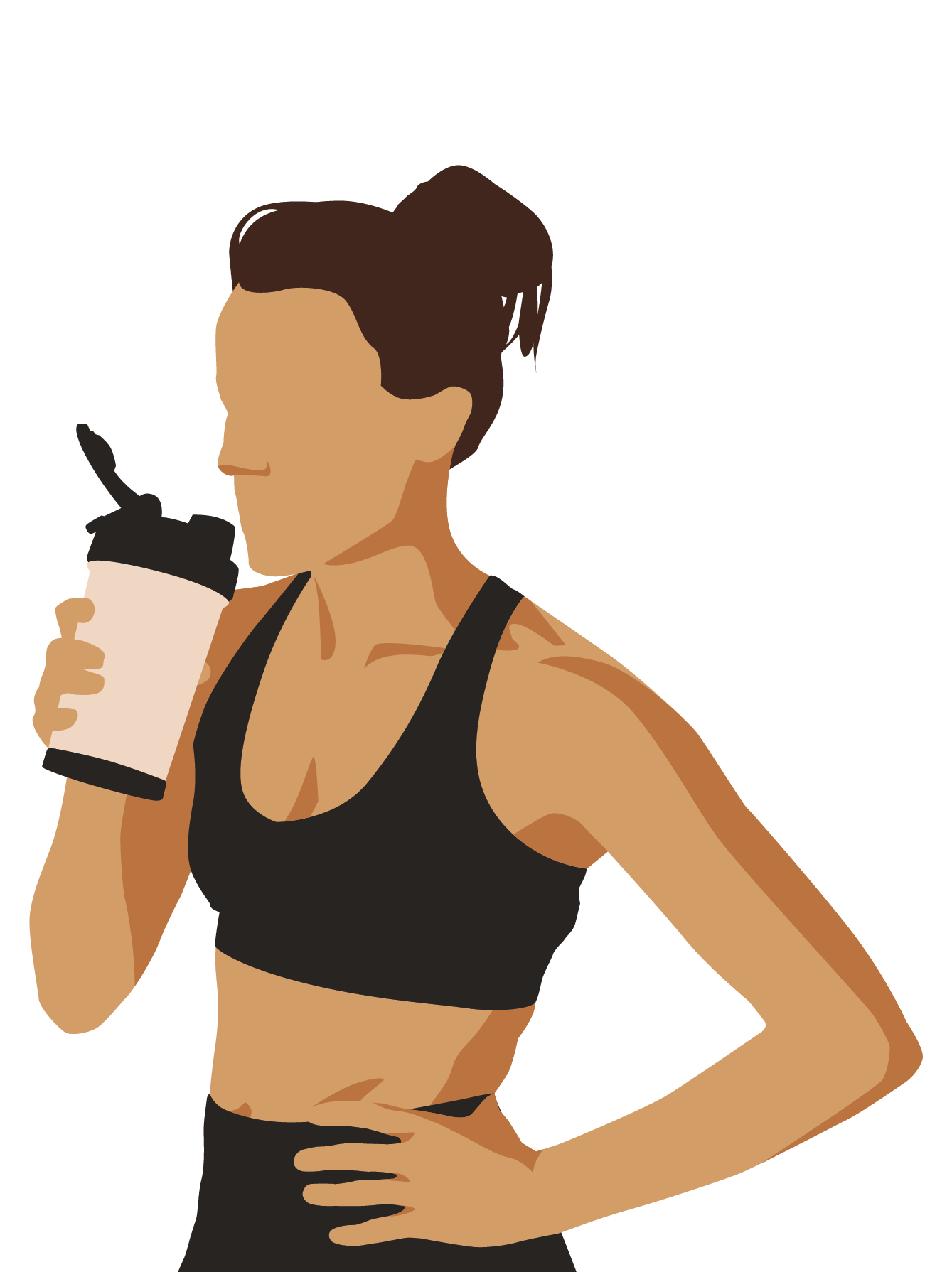 Female drinking recovery drink