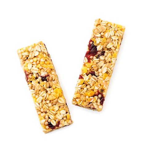 Two diet bars on a white background. The view of the top.
