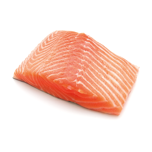 fresh salmon steak on white background