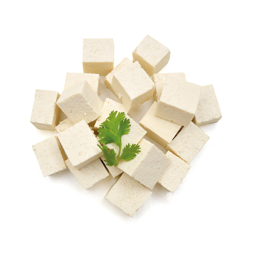 Coseup tofu isolated on white background 