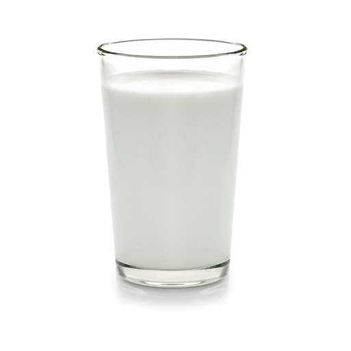 fresh milk in the glass on white background