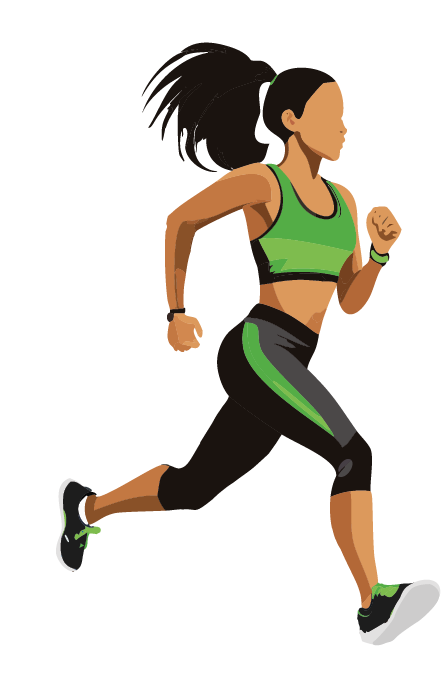 Female athlete runnning