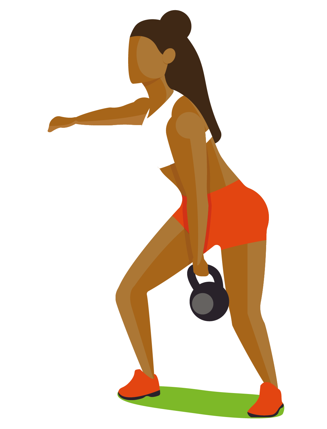 Female athlete lifting kettle bell